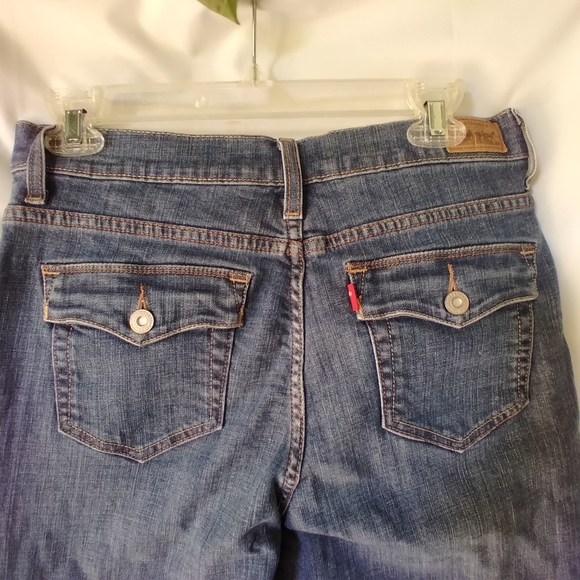 Levi's Perfectly Slimming 512 Jeans Womens Size 12 Short Bootcut Med Wash - Picture 5 of 9